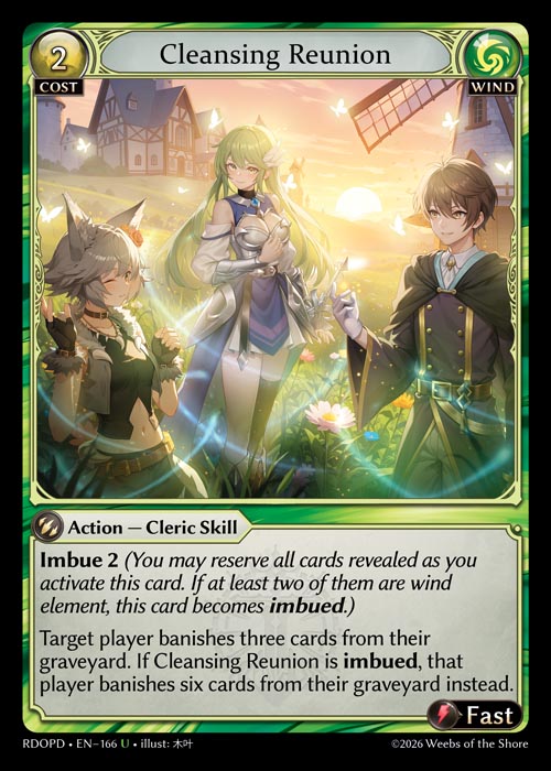 Cleansing Reunion - Radiant Origins Pantheon Decks Grand Archive spoiler