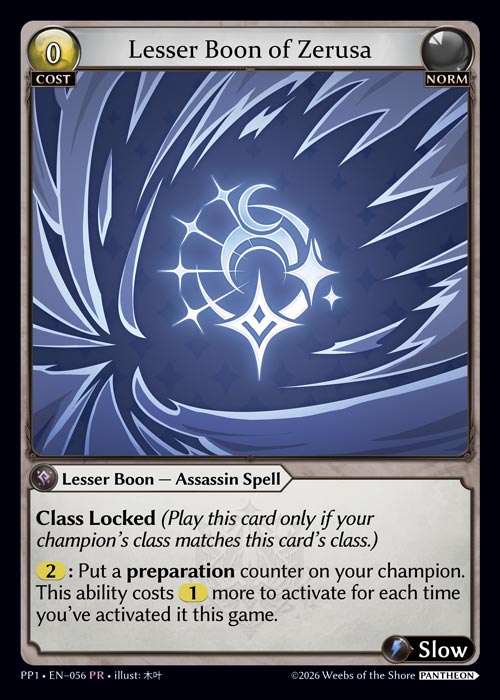 Lesser Boon of Zerusa - Pantheon Pack 1 Grand Archive spoiler