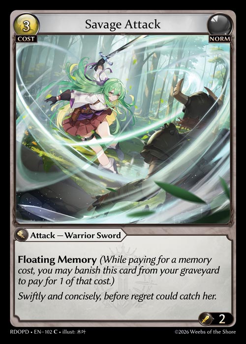 Savage Attack - Radiant Origins Pantheon Decks Grand Archive spoiler
