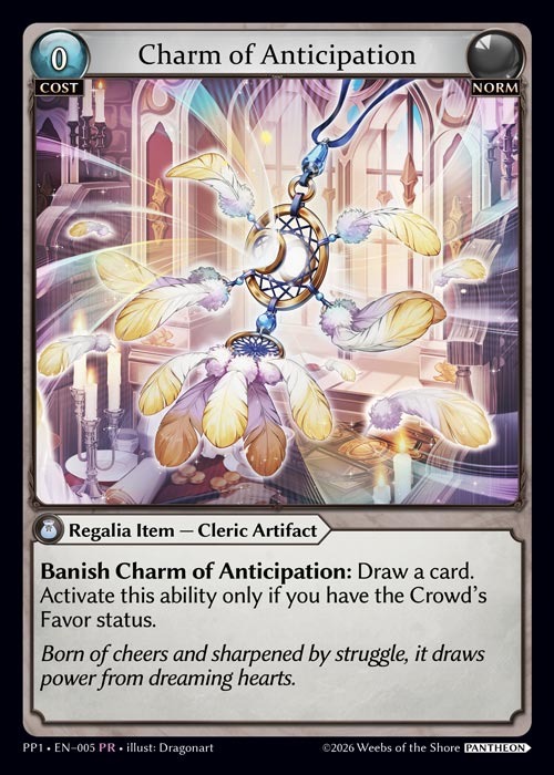 Charm of Anticipation - Pantheon Pack 1 Grand Archive spoiler