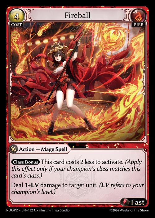 Fireball - Radiant Origins Pantheon Decks Grand Archive spoiler