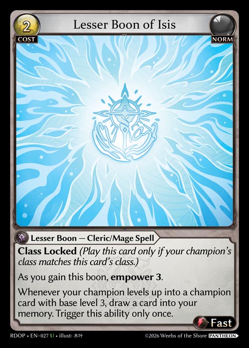 Lesser Boon of Isis - Radiant Origins: Pantheon Grand Archive spoiler