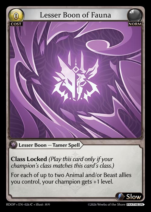 Lesser Boon of Fauna - Radiant Origins: Pantheon Grand Archive spoiler