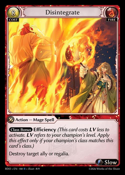 Disintegrate - Radiant Origins Grand Archive spoiler