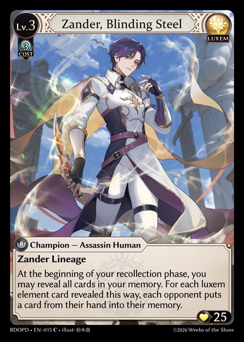 Zander, Blinding Steel