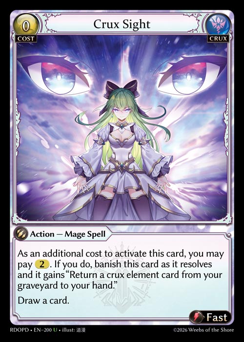 Crux Sight - Radiant Origins Pantheon Decks Grand Archive spoiler