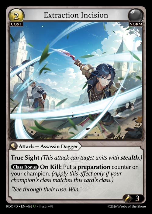 Extraction Incision - Radiant Origins Pantheon Decks Grand Archive spoiler