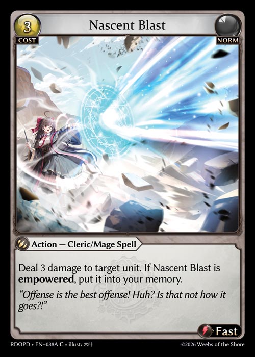 Nascent Blast - Radiant Origins Pantheon Decks Grand Archive spoiler