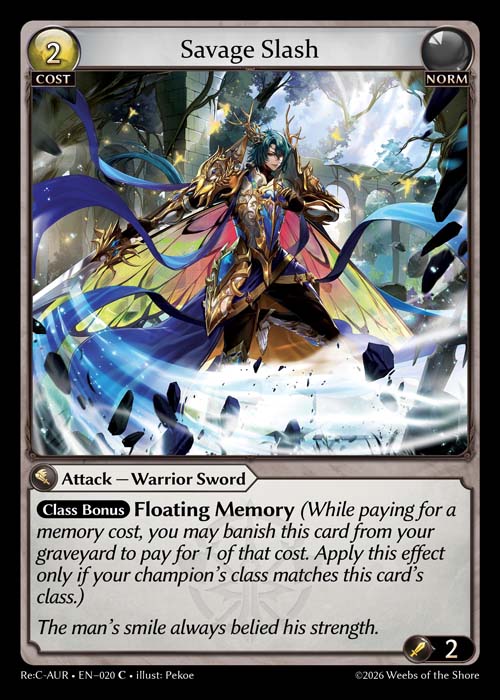 Savage Slash - Re:Collection Aurelian Regent Grand Archive spoiler