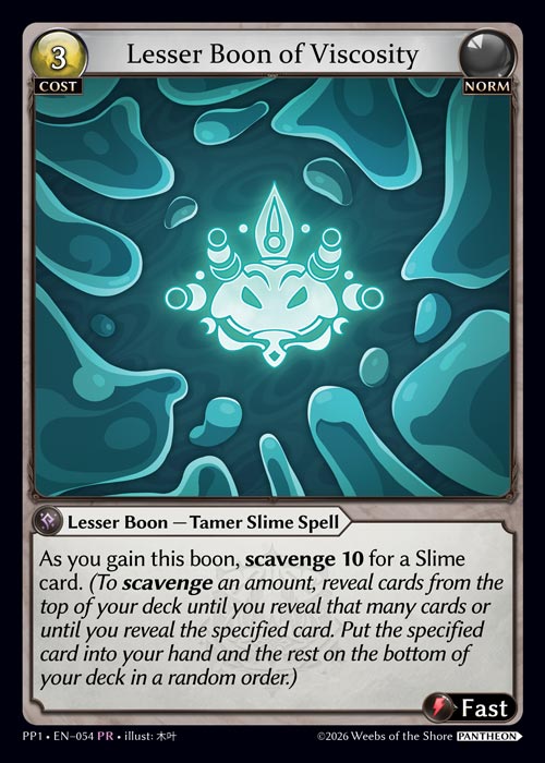 Lesser Boon of Viscosity - Pantheon Pack 1 Grand Archive spoiler
