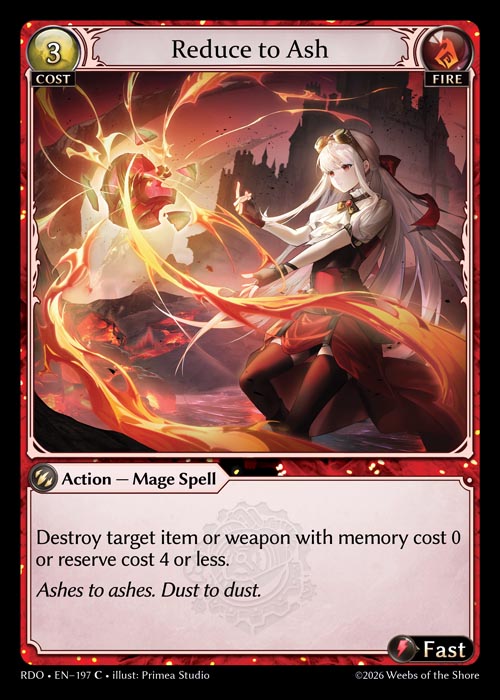 Reduce to Ash - Radiant Origins Grand Archive spoiler