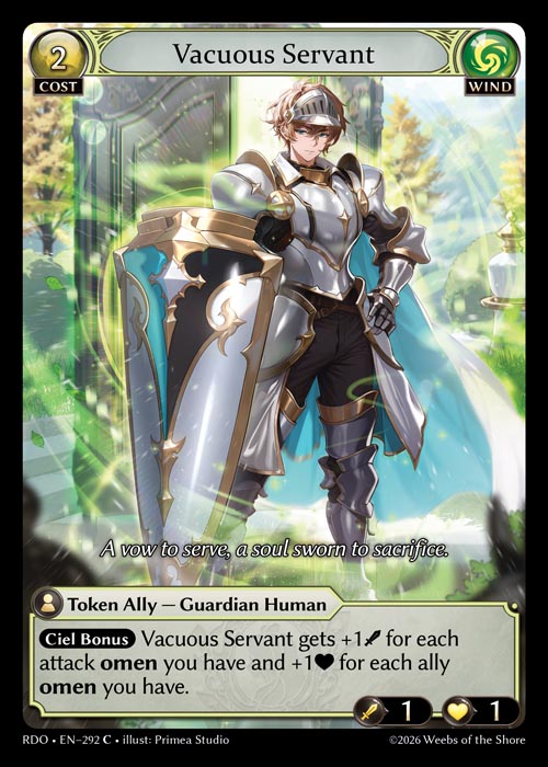 Vacuous Servant - Radiant Origins Grand Archive spoiler