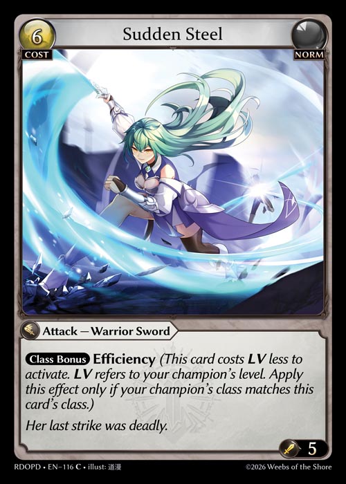 Sudden Steel - Radiant Origins Pantheon Decks Grand Archive spoiler