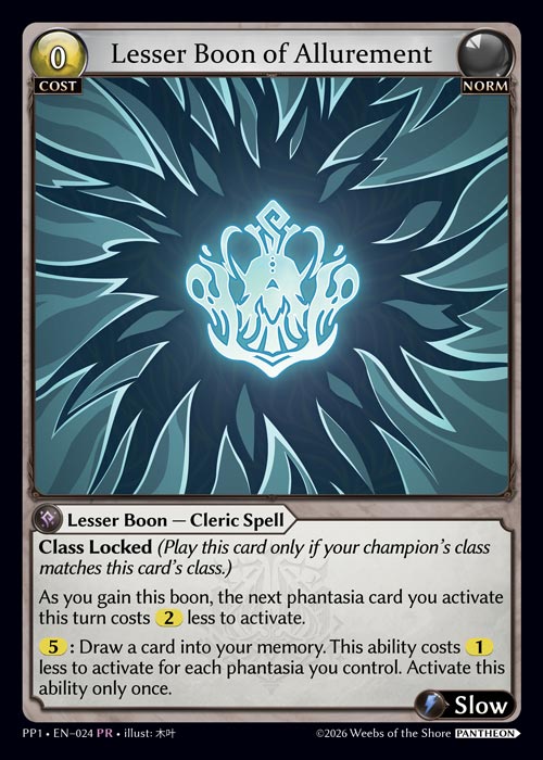 Lesser Boon of Allurement - Pantheon Pack 1 Grand Archive spoiler