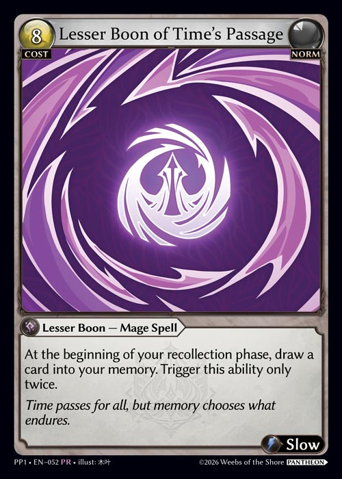 Lesser Boon of Time's Passage - Pantheon Pack 1 Grand Archive spoiler