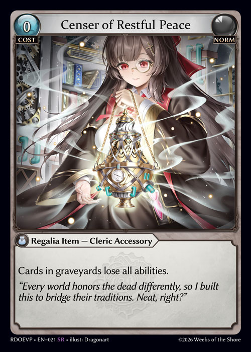 Censer of Restful Peace - Radiant Origins Event Pack Grand Archive spoiler