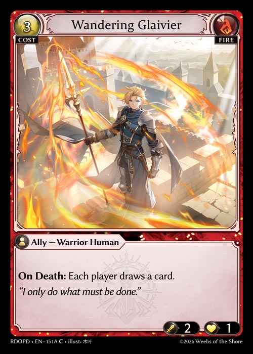 Wandering Glaivier - Radiant Origins Pantheon Decks Grand Archive spoiler