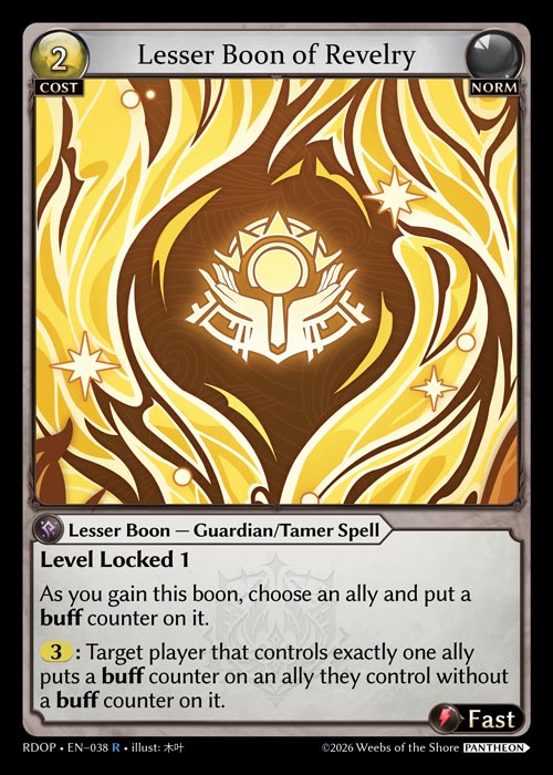 Lesser Boon of Revelry - Radiant Origins: Pantheon Grand Archive spoiler