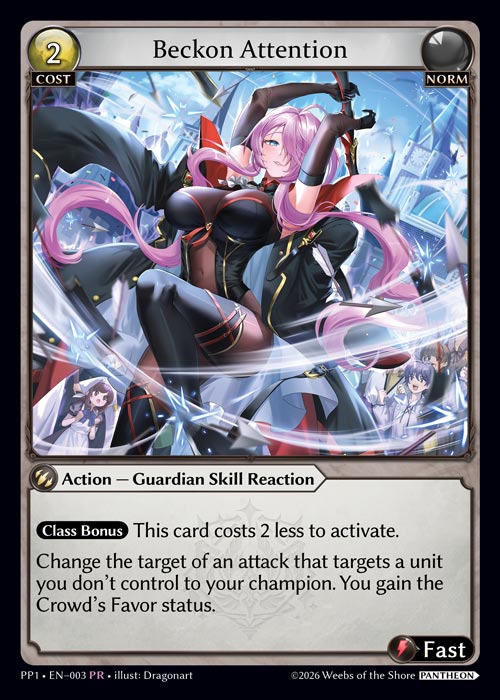 Beckon Attention - Pantheon Pack 1 Grand Archive spoiler