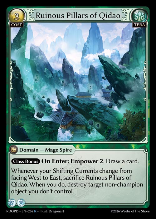 Ruinous Pillars of Qidao - Radiant Origins Pantheon Decks Grand Archive spoiler