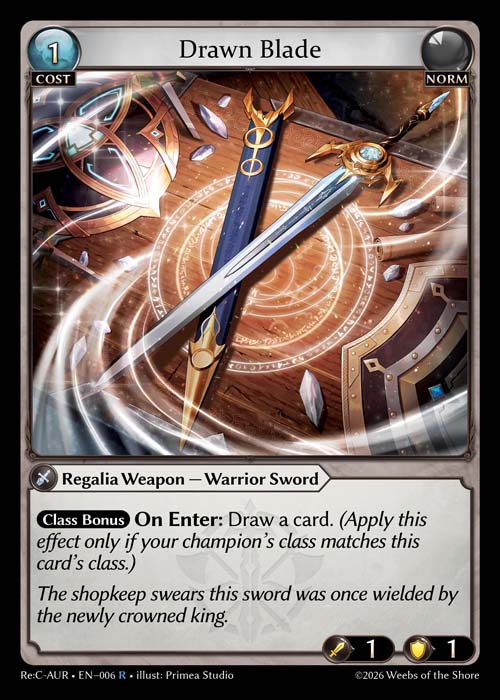 Drawn Blade - Re:Collection Aurelian Regent Grand Archive spoiler