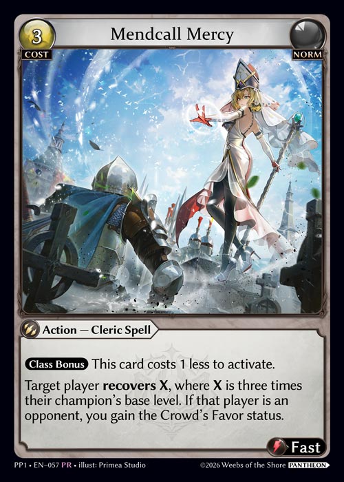 Mendcall Mercy - Pantheon Pack 1 Grand Archive spoiler