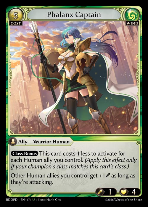 Phalanx Captain - Radiant Origins Pantheon Decks Grand Archive spoiler