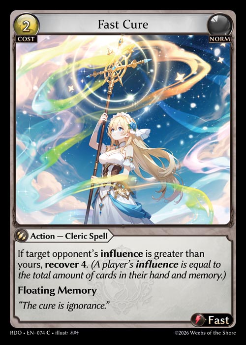 Fast Cure - Radiant Origins Grand Archive spoiler