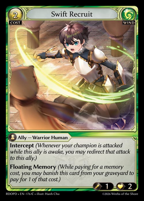 Swift Recruit - Radiant Origins Pantheon Decks Grand Archive spoiler