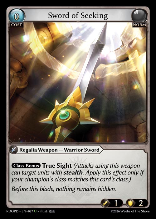 Sword of Seeking - Radiant Origins Pantheon Decks Grand Archive spoiler