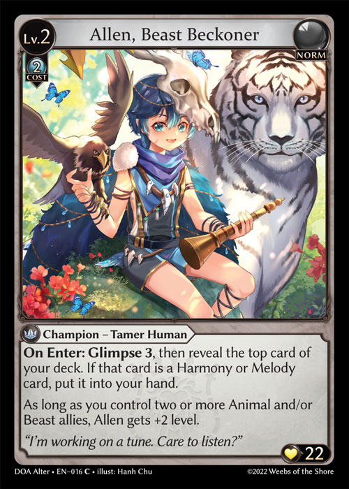 Allen, Beast Beckoner (Dawn of Ashes Alter Edition) - Index