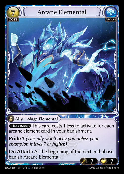 Arcane Elemental (Dawn of Ashes First Edition) - Index