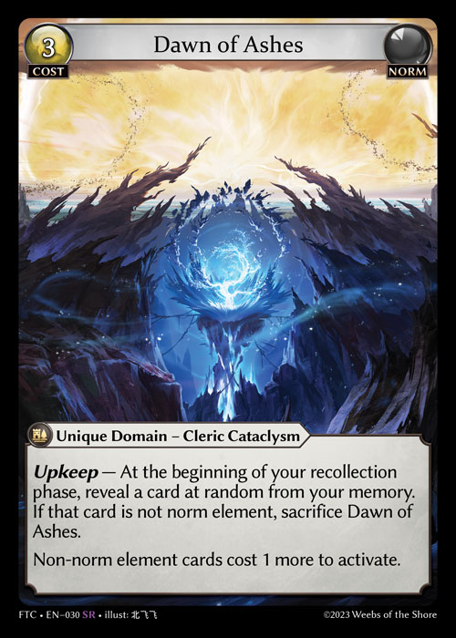 Dawn of Ashes (Fractured Crown) - Index - Grand Archive Card