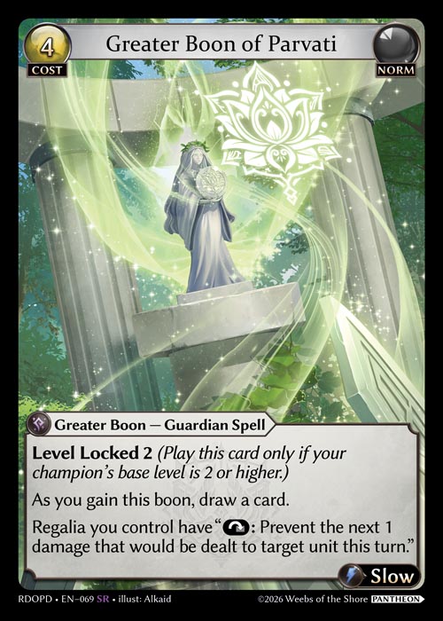Greater Boon of Parvati - Radiant Origins Pantheon Decks Grand Archive spoiler