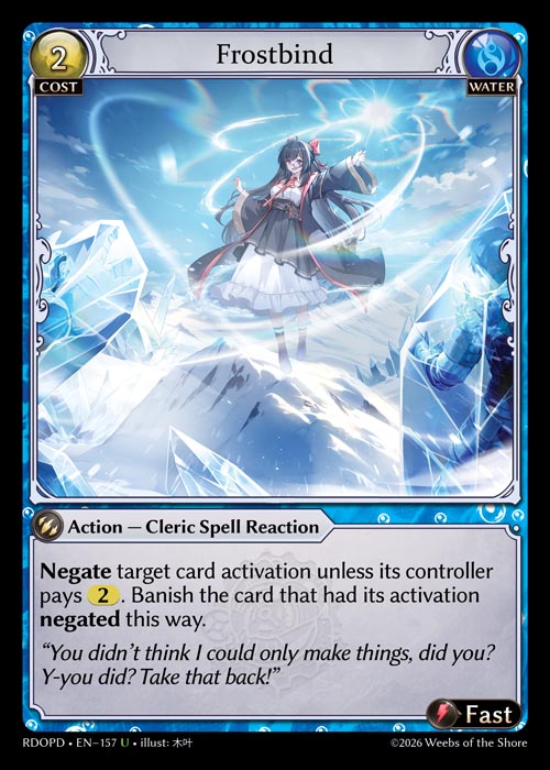 Frostbind - Radiant Origins Pantheon Decks Grand Archive spoiler