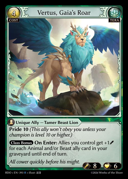 Vertus, Gaia's Roar - Radiant Origins Grand Archive spoiler