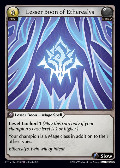 Lesser Boon of Etherealys - Pantheon Pack 1 Grand Archive spoiler