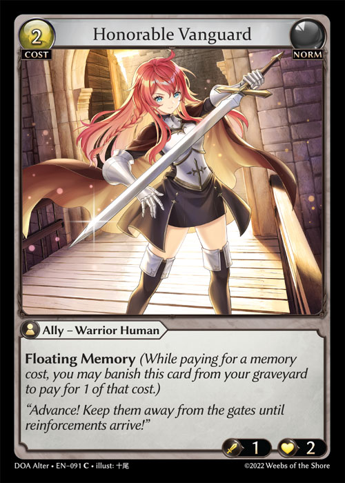 Honorable Vanguard (Dawn of Ashes Alter Edition) - Index