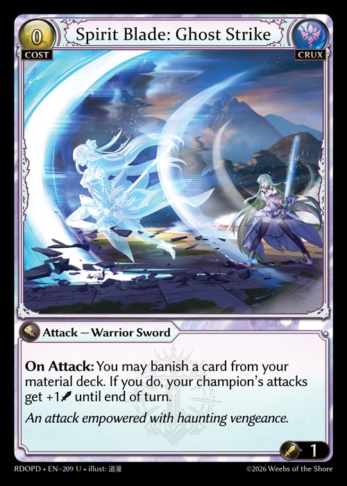 Spirit Blade: Ghost Strike - Radiant Origins Pantheon Decks Grand Archive spoiler