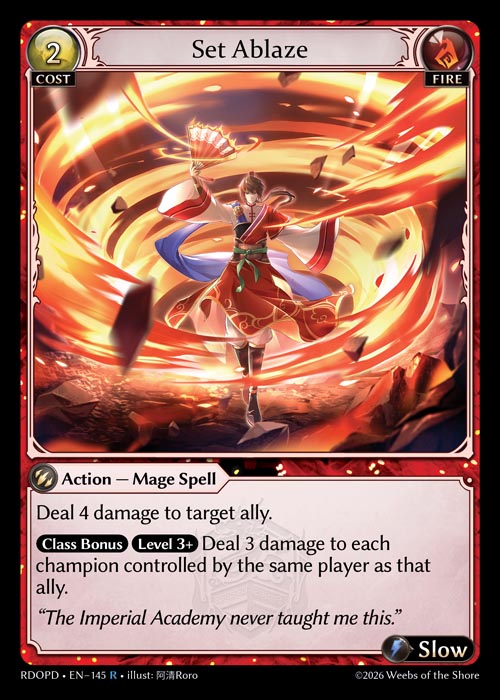 Set Ablaze - Radiant Origins Pantheon Decks Grand Archive spoiler