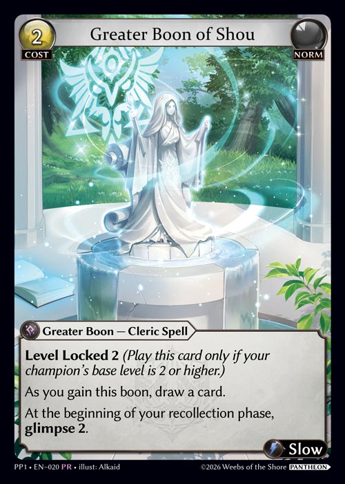 Greater Boon of Shou - Pantheon Pack 1 Grand Archive spoiler