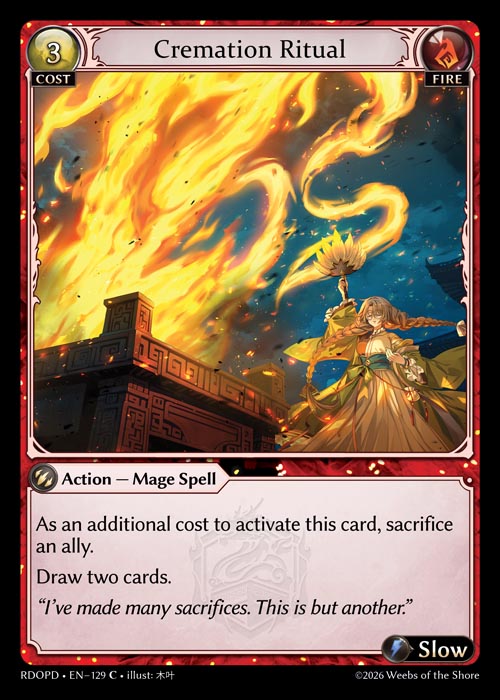 Cremation Ritual - Radiant Origins Pantheon Decks Grand Archive spoiler