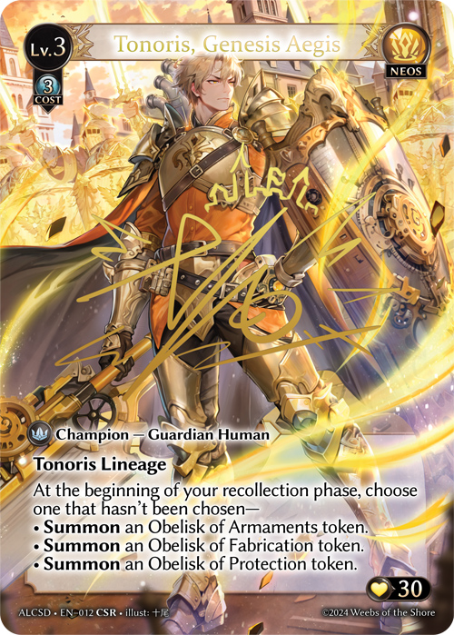 Tonoris, Genesis Aegis