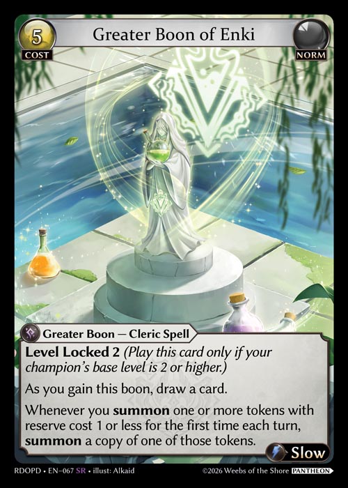Greater Boon of Enki - Radiant Origins Pantheon Decks Grand Archive spoiler
