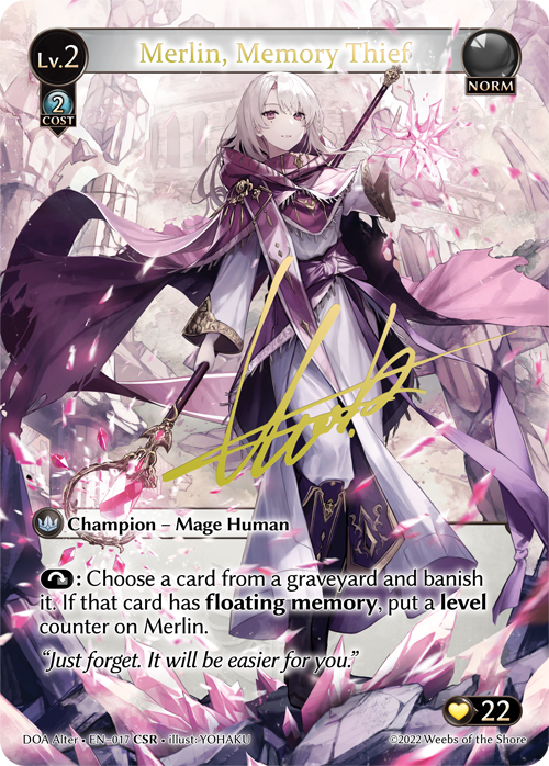 Merlin, Memory Thief (Dawn of Ashes Alter Edition) - Index