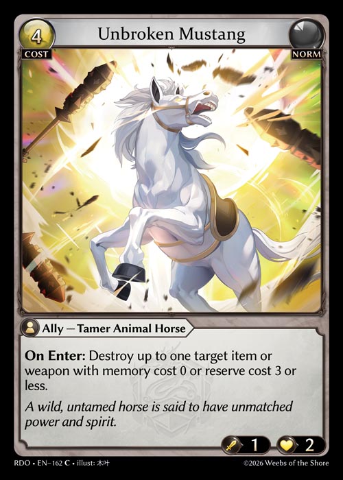 Unbroken Mustang - Radiant Origins Grand Archive spoiler