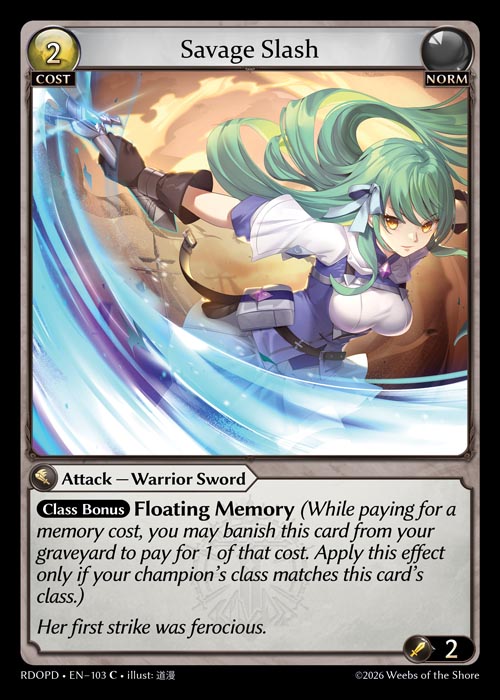 Savage Slash - Radiant Origins Pantheon Decks Grand Archive spoiler