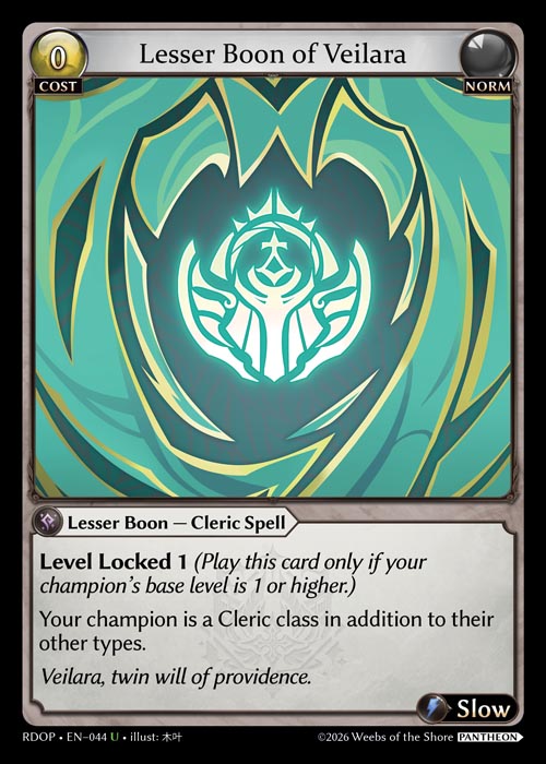 Lesser Boon of Veilara - Radiant Origins: Pantheon Grand Archive spoiler