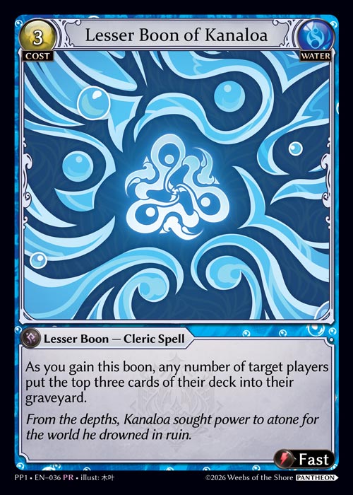 Lesser Boon of Kanaloa - Pantheon Pack 1 Grand Archive spoiler