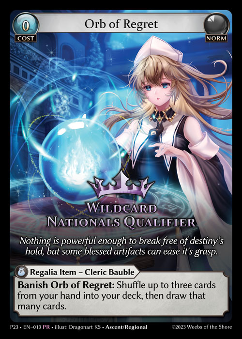 Orb of Regret (Promotional 2023) - Index - Grand Archive
